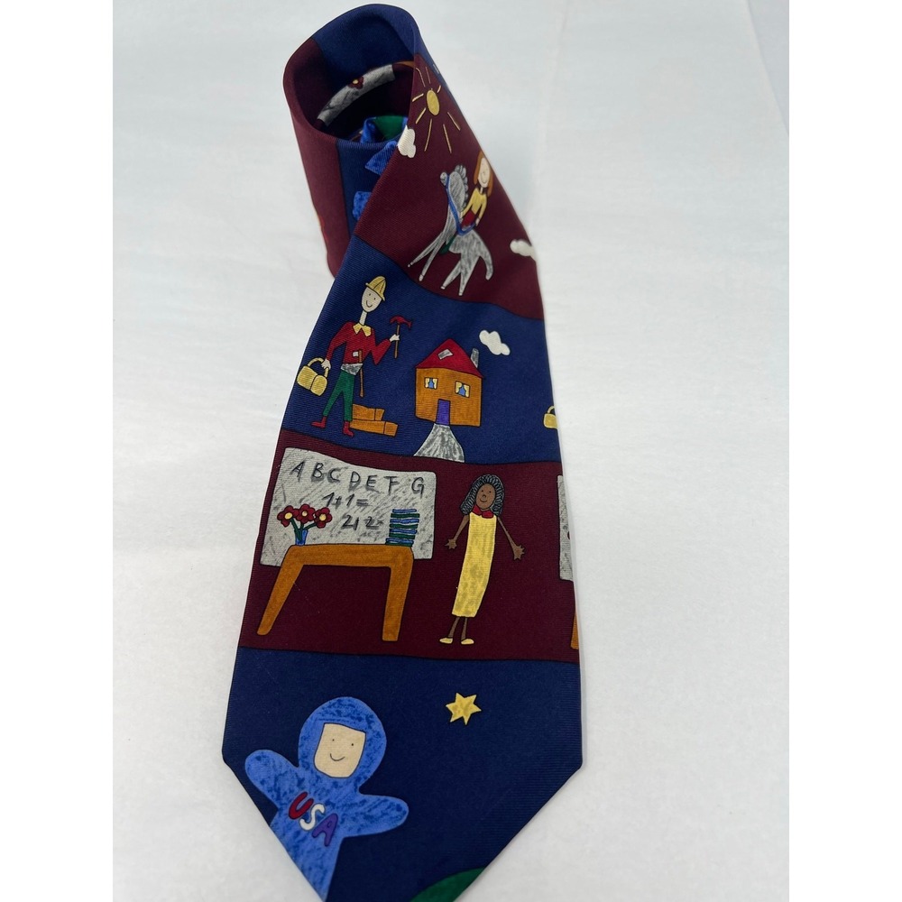 Save the Children Collection Silk Tie "What I Want to Be" Children Art